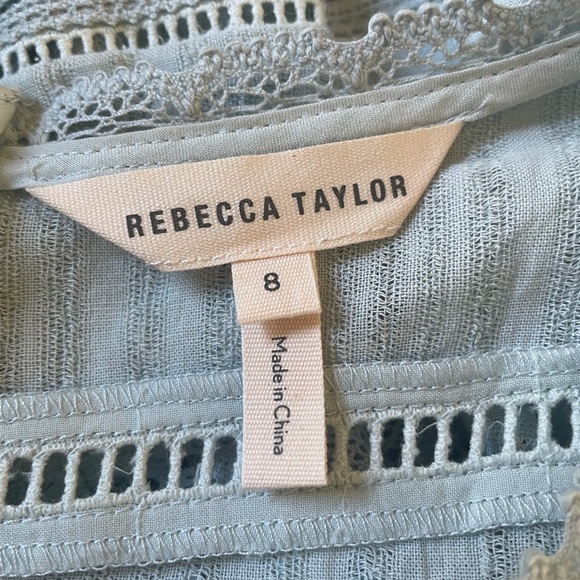 Rebecca Taylor Ruffle Mini Dress in Sea Spray New - Picture 7 of 9